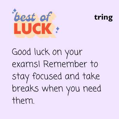 All the best wishes for exams