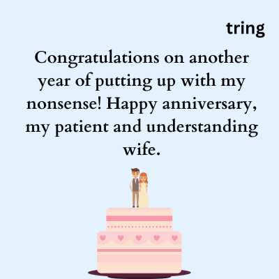 Funny Marriage Anniversary Wishes for Your Wife