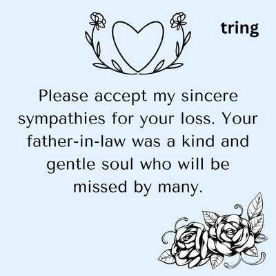 condolence message for loss of father in law