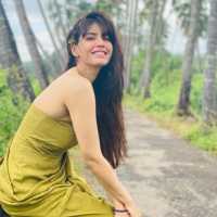 Smiriti Kalra in a Beautiful Green Dress