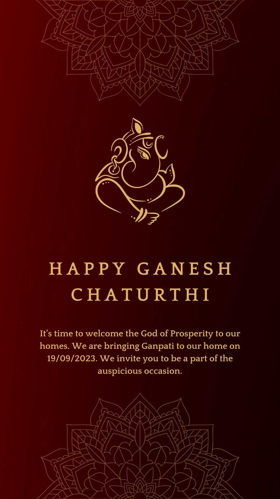 ganapati invitation message.tring