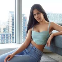 Alina Rai in a Blue Top