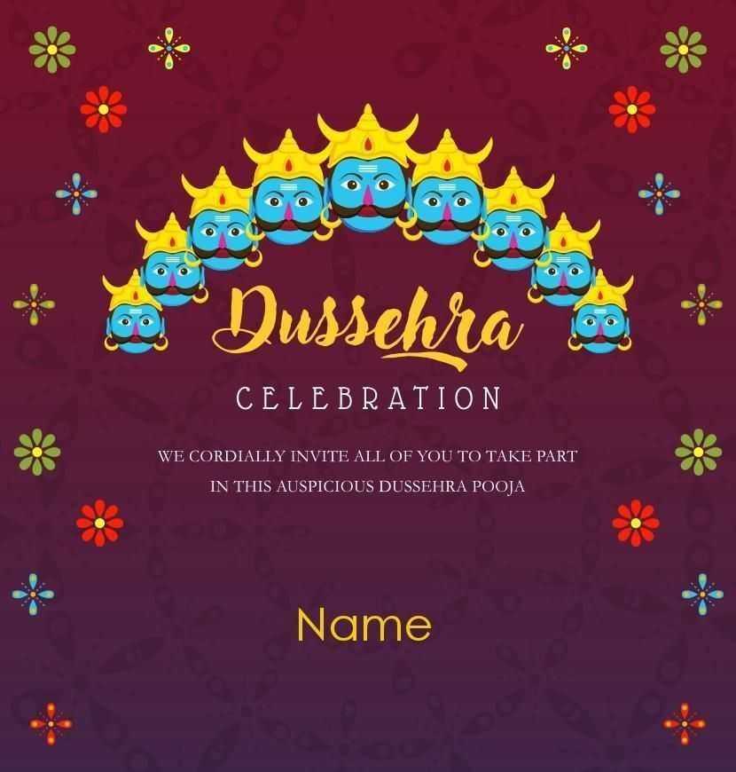 Customisable Dussehra Invitation Messages