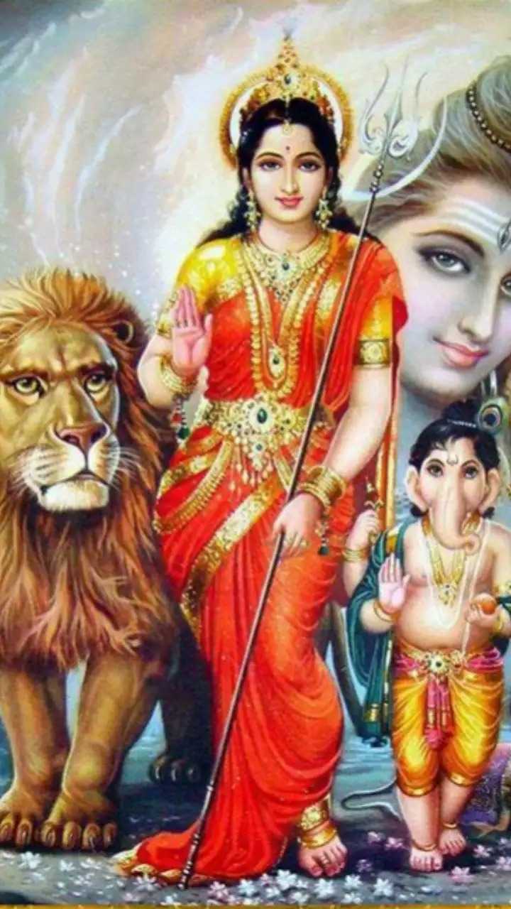 Goddess Parvati along with her son God Ganesha