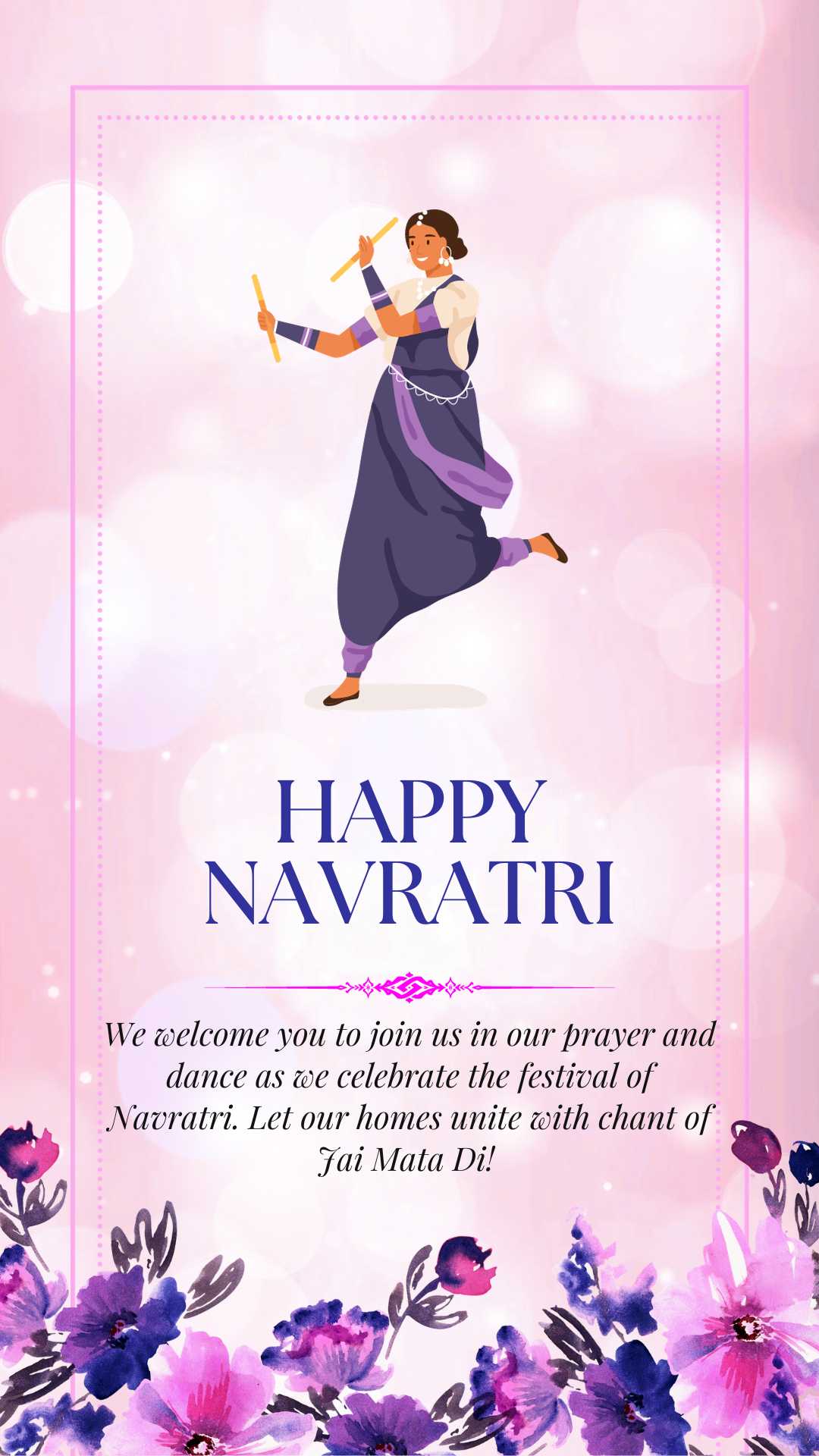 Online Navratri and Dussehra Invitations Card Templates, Messages And