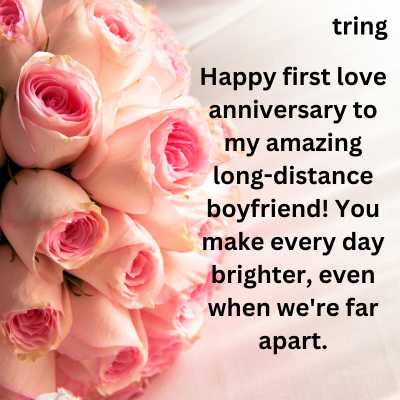 1st Love Anniversary Wishes For Long-Distance Boyfriend