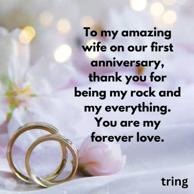 Romantic 1st Wedding Anniversary Wishes For Wife