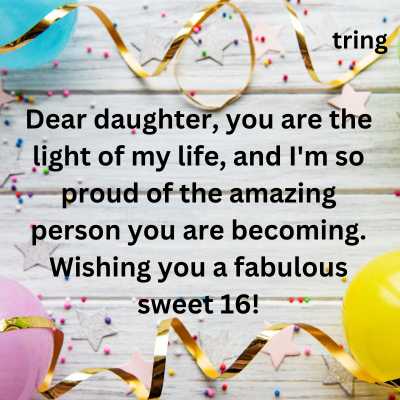 Simple Sweet 16 Birthday Wishes For Daughter