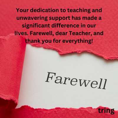 Farewell Wishes To A Teacher