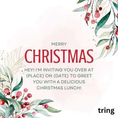 Simple Christmas Lunch Invitation Message Ideas