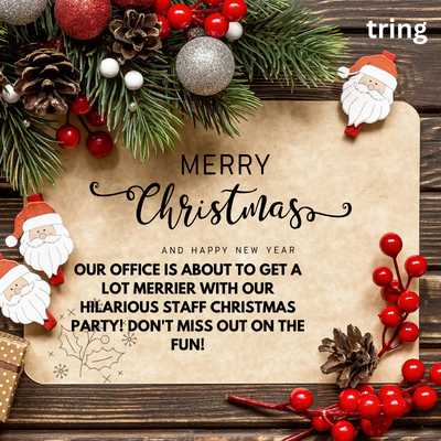 Christmas Party Invitation Message to Funny Staff 