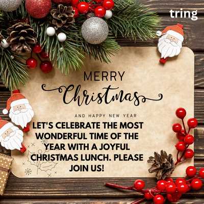 90+ Creative Christmas Lunch Invitation Message Ideas to Impress Your ...