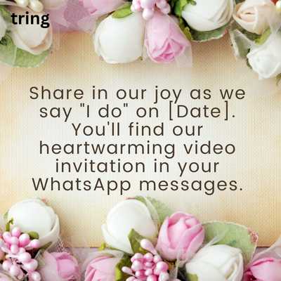 Marriage Video Invitation Card Message for Whatsapps