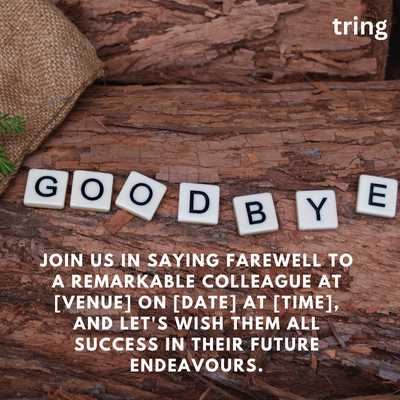 Formal Farewell Invitation Message for Colleagues