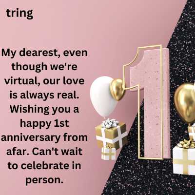 Digital 1st Anniversary Greeting Card Message For Girlfriend