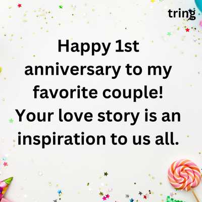 It is a wish for your sister and jiju completing their first weddign anniversary 