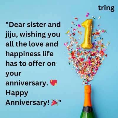 1st Wedding Anniversary Wishes for Sister And Jiju To Send On WhatsApp