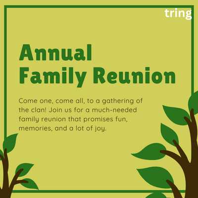 Family Reunion Invitation Video Messages