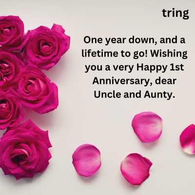 1st Anniversary Wishes For Uncle and Aunty 