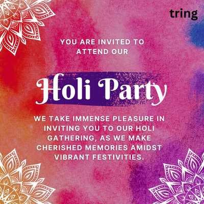 Formal Holi Party Invitation Messages