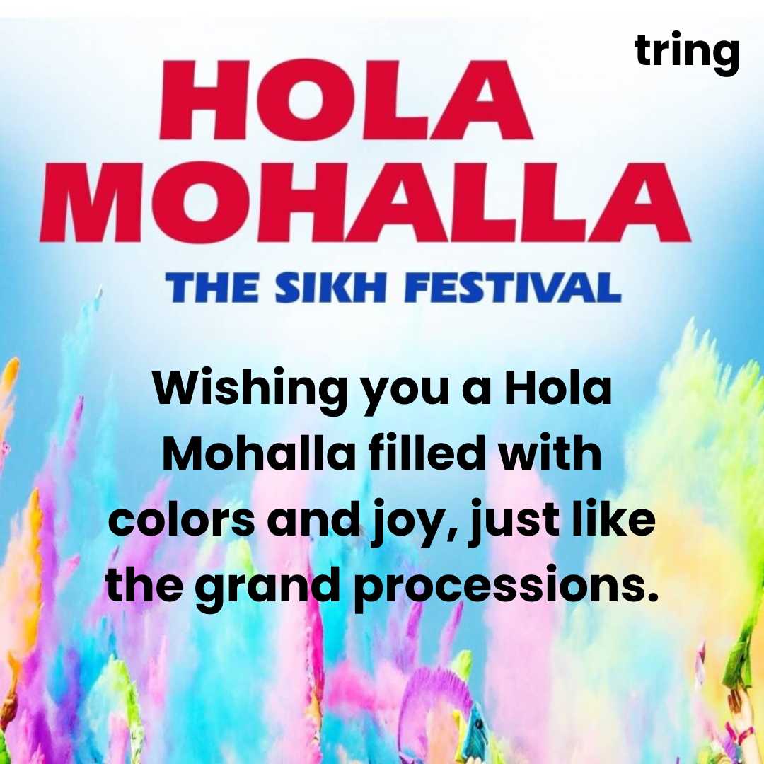 Colorful Hola Mohalla procession image.