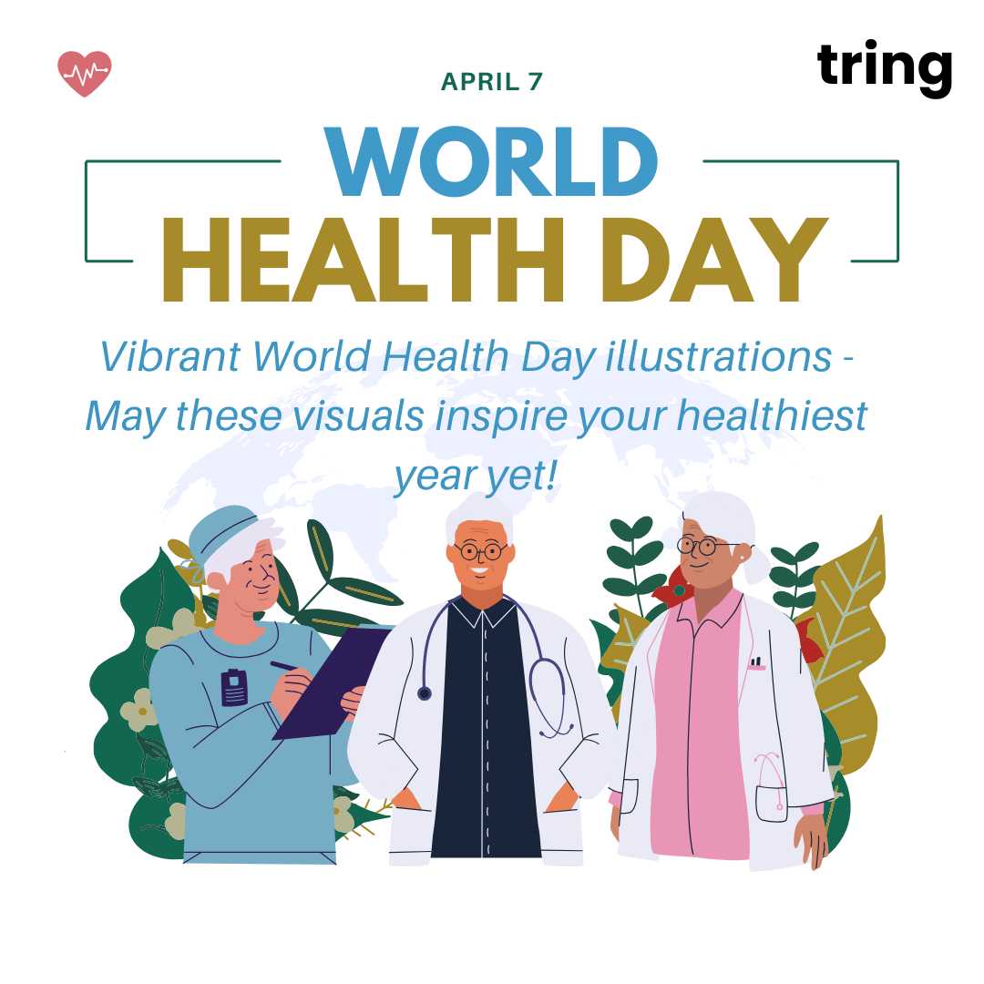 Vibrant World Health Day illustrations