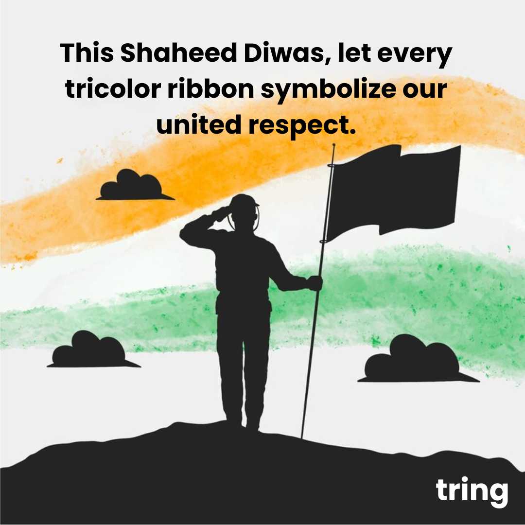 Shaheed Diwas images with tricolor ribbons
