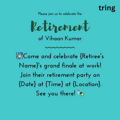 Work Retirement Party Invitations For WhatsApp