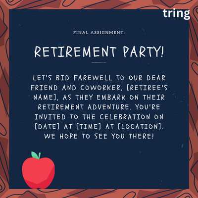 Video Invitation Messages For Work Retirement Party