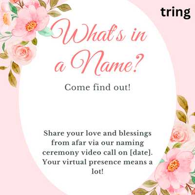 Naming Ceremony Video Invitation Messages