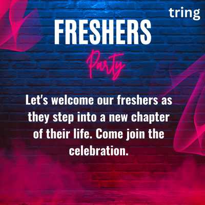 Digital Invitation Message for Fresher's Party