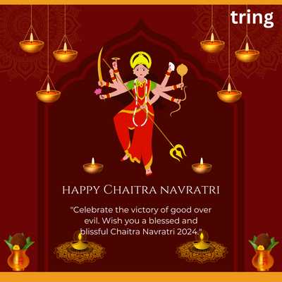 "Chaitra Navratri 2024 wishes on victory of good over evil"