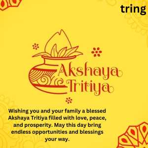 Wishing you and your family a blessed Akshaya Tritiya filled with love, peace, and prosperity. May this day bring endless opportunities and blessings your way.