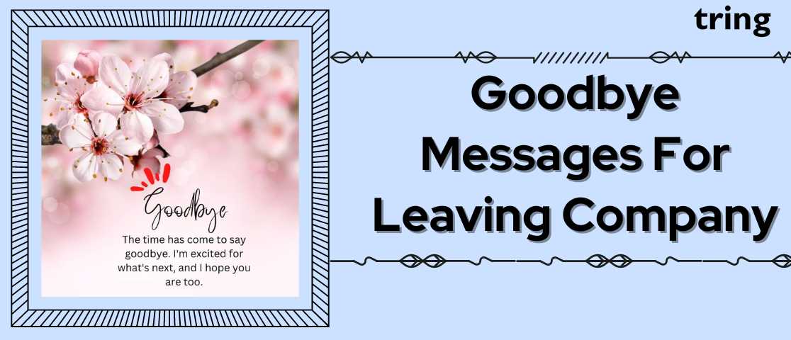 Sentimental Goodbye Messages For Leaving Company