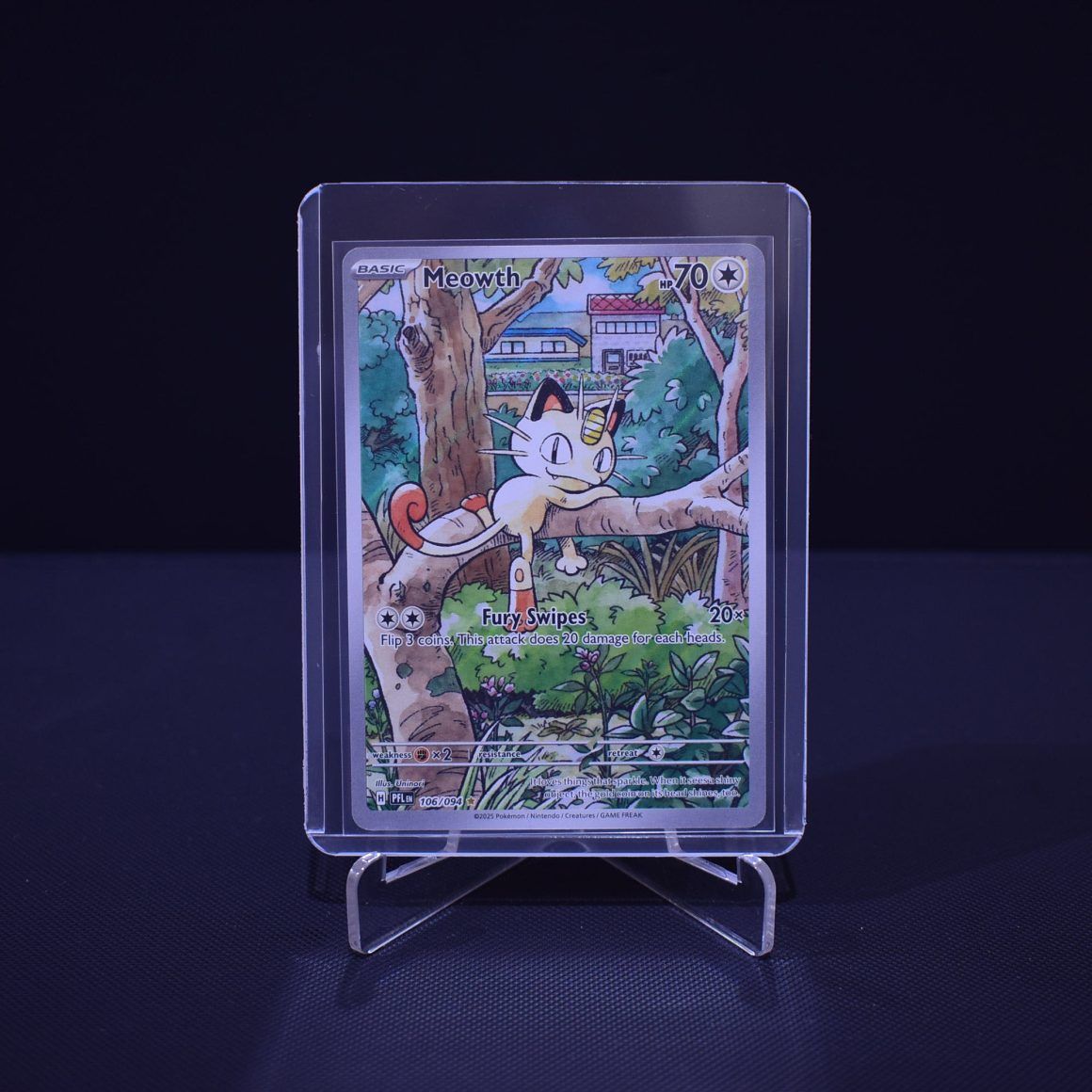 Meowth, 106/094, Phantasmal Flames (PFL), Illustration Rare (IR), Kartu Pokemon, [#1]