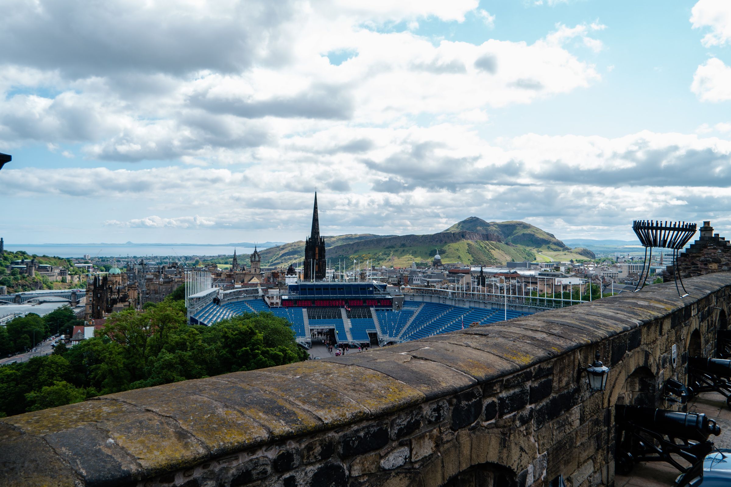 Overlooking the grandstands for the Royal Edinburgh Military Tattoo