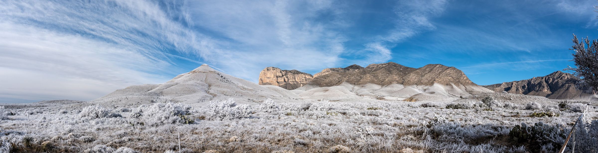 Frost inversion layer on the Guadalupe Mountains taken March 5, 2019