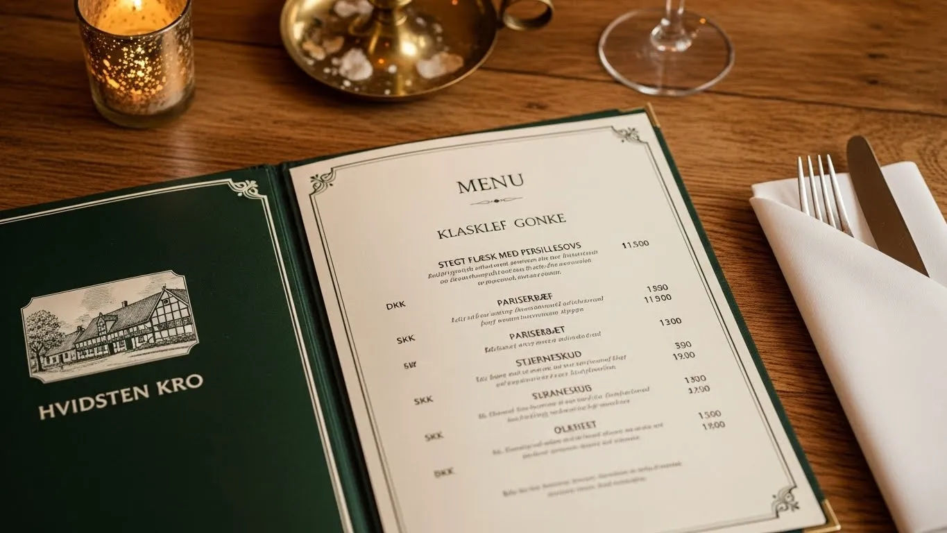 Hvidsten Kro Menu med Dansk Klassiker