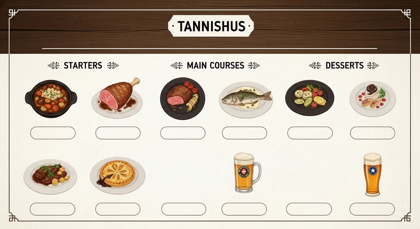 tannishus menu