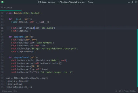 Icon dan Tooltip Pada PySide