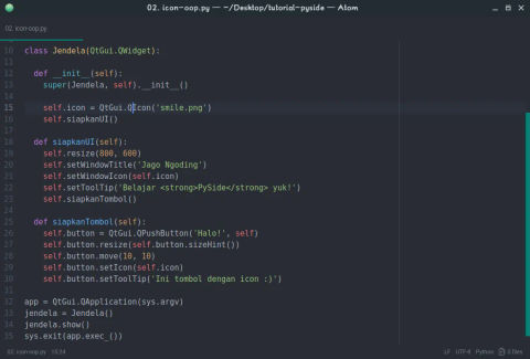 Icon dan Tooltip Pada PySide