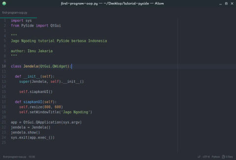 Program Pertama dengan PySide