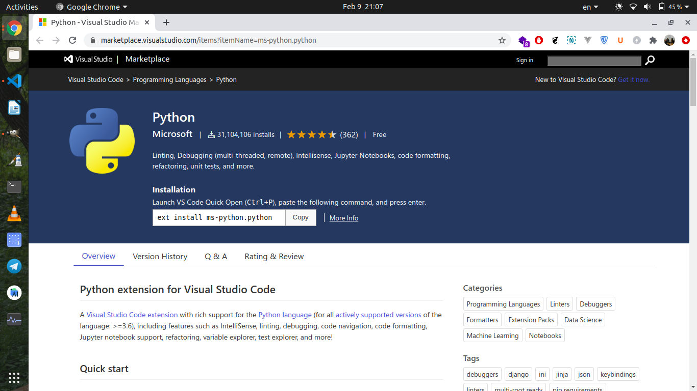 install more visual studio extensions