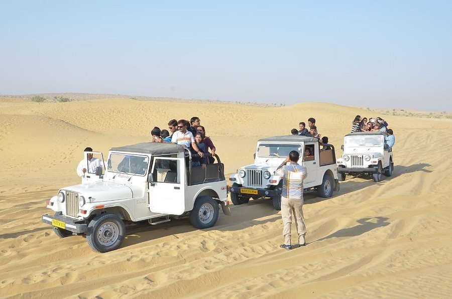 Enjoyig Camel Ride in Jaisalmer Desert