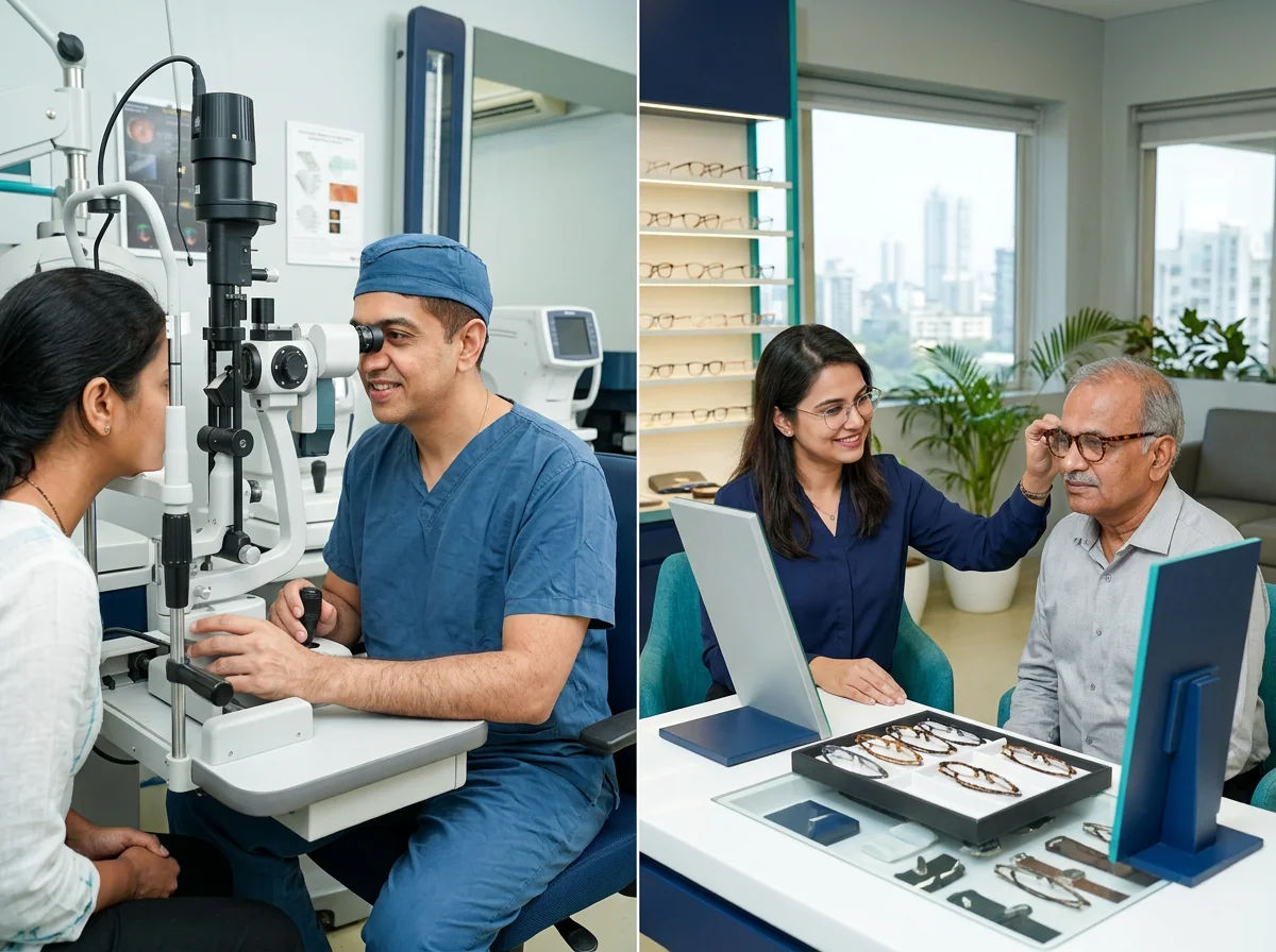 Confused between an ophthalmologist, optometrist and optician in Mumbai? Learn who does what, who can treat eye disease and operate, and which eye doctor you actually need.