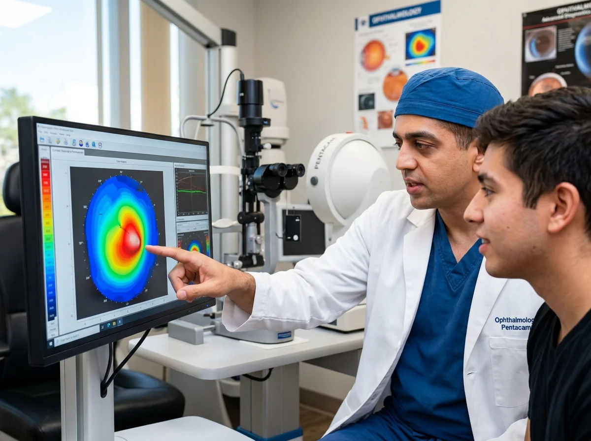 Keratoconus is a thinning of the cornea into a cone, causing blur that glasses cannot fully fix. Learn symptoms, why LASIK is unsafe, and treatment options.