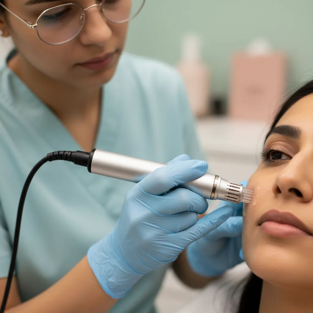 Microneedling skin treatment