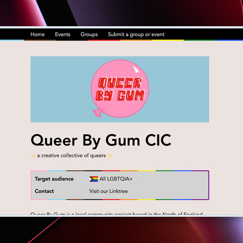 The group page for Queer By Gum on lancaster dot gay.