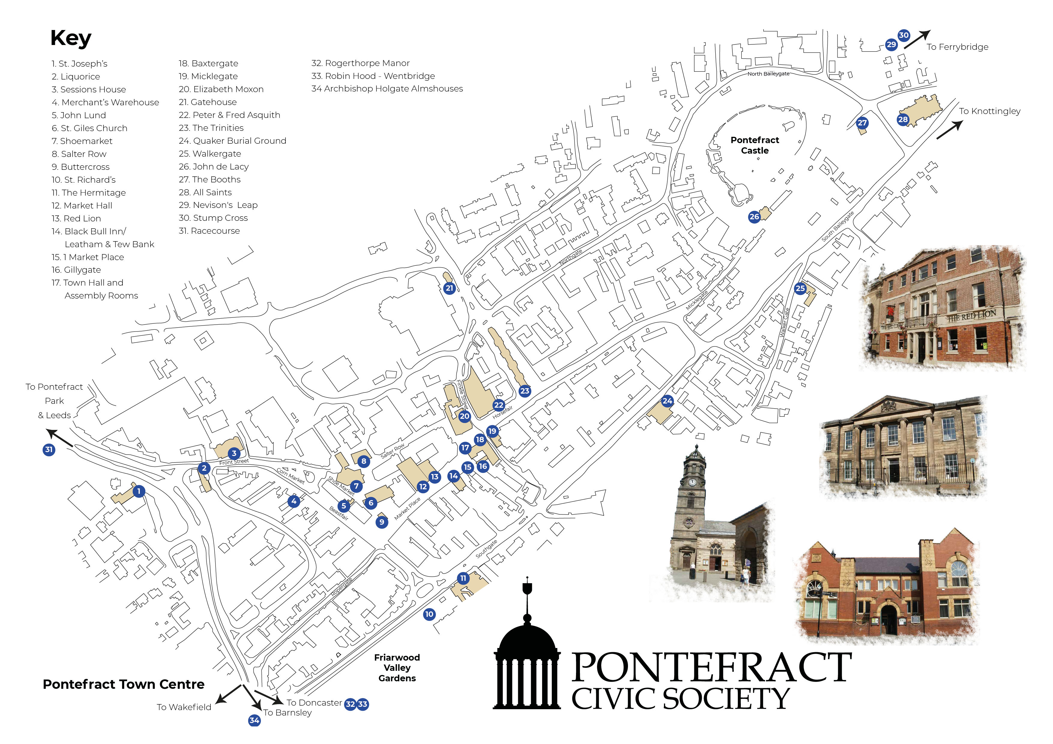 Blue plaque guide map