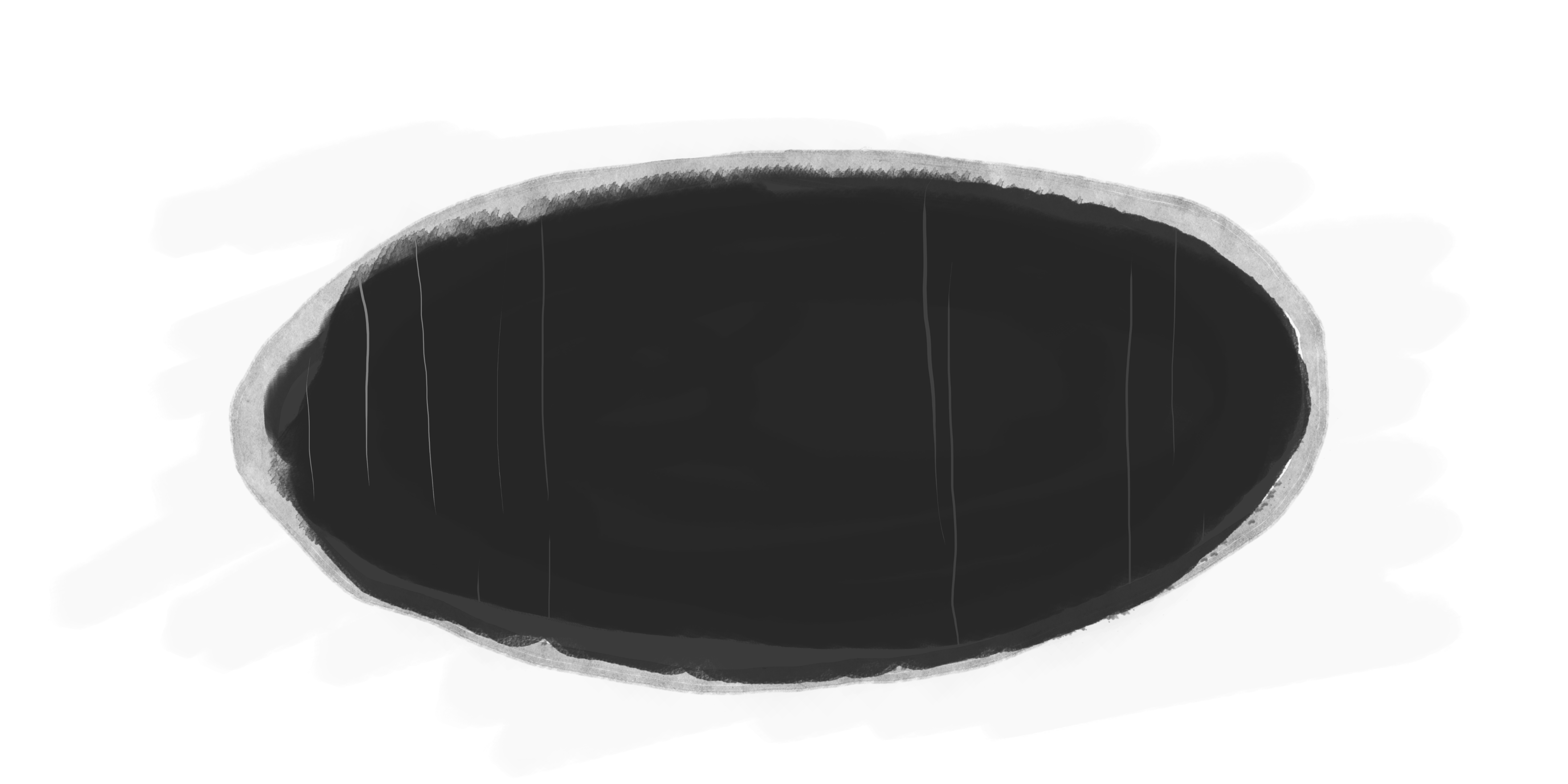 Simple black hole illustration with vertical lines suggesting depth.